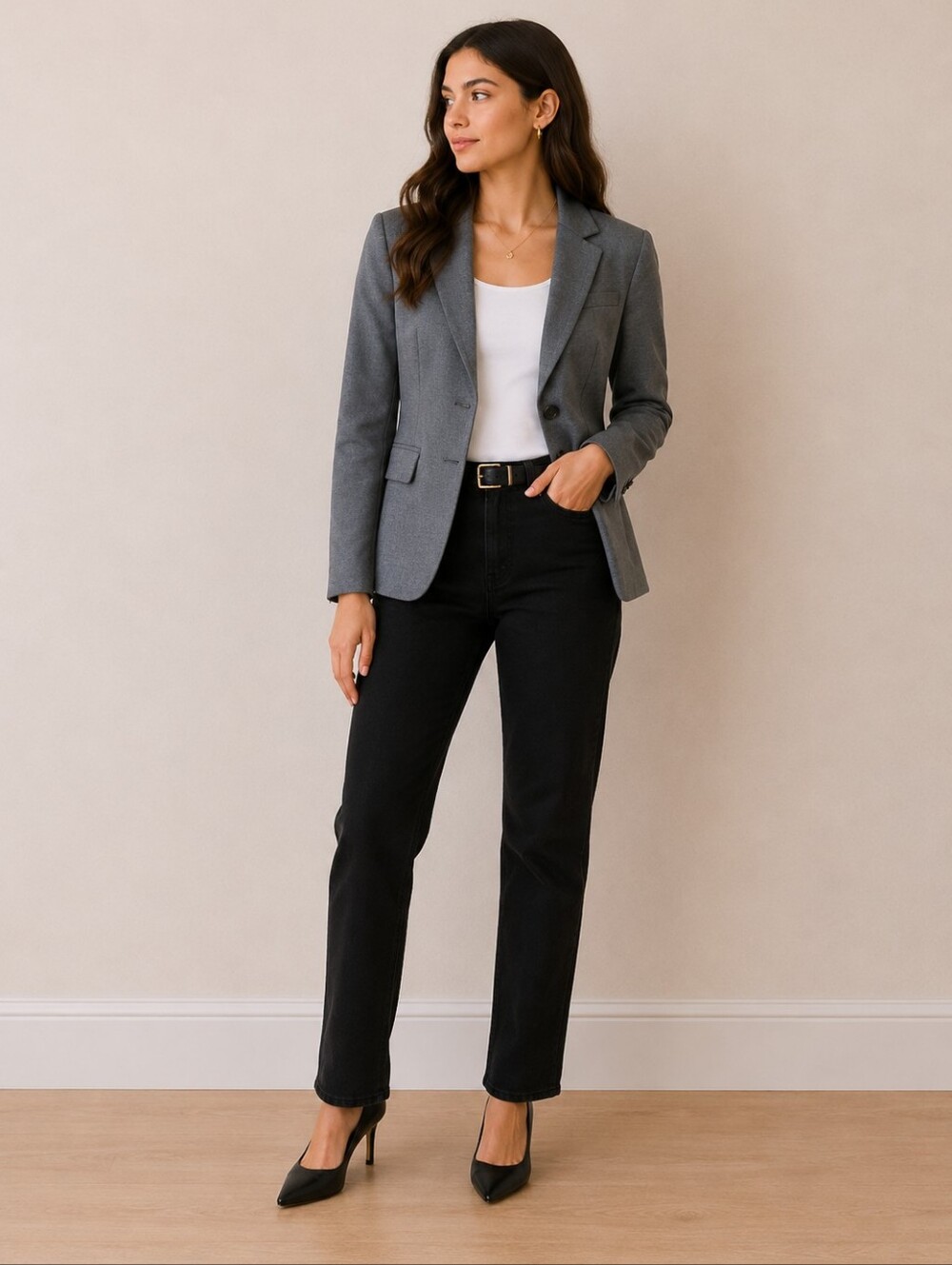 NWOT H&M fitted grey blazer // size 6